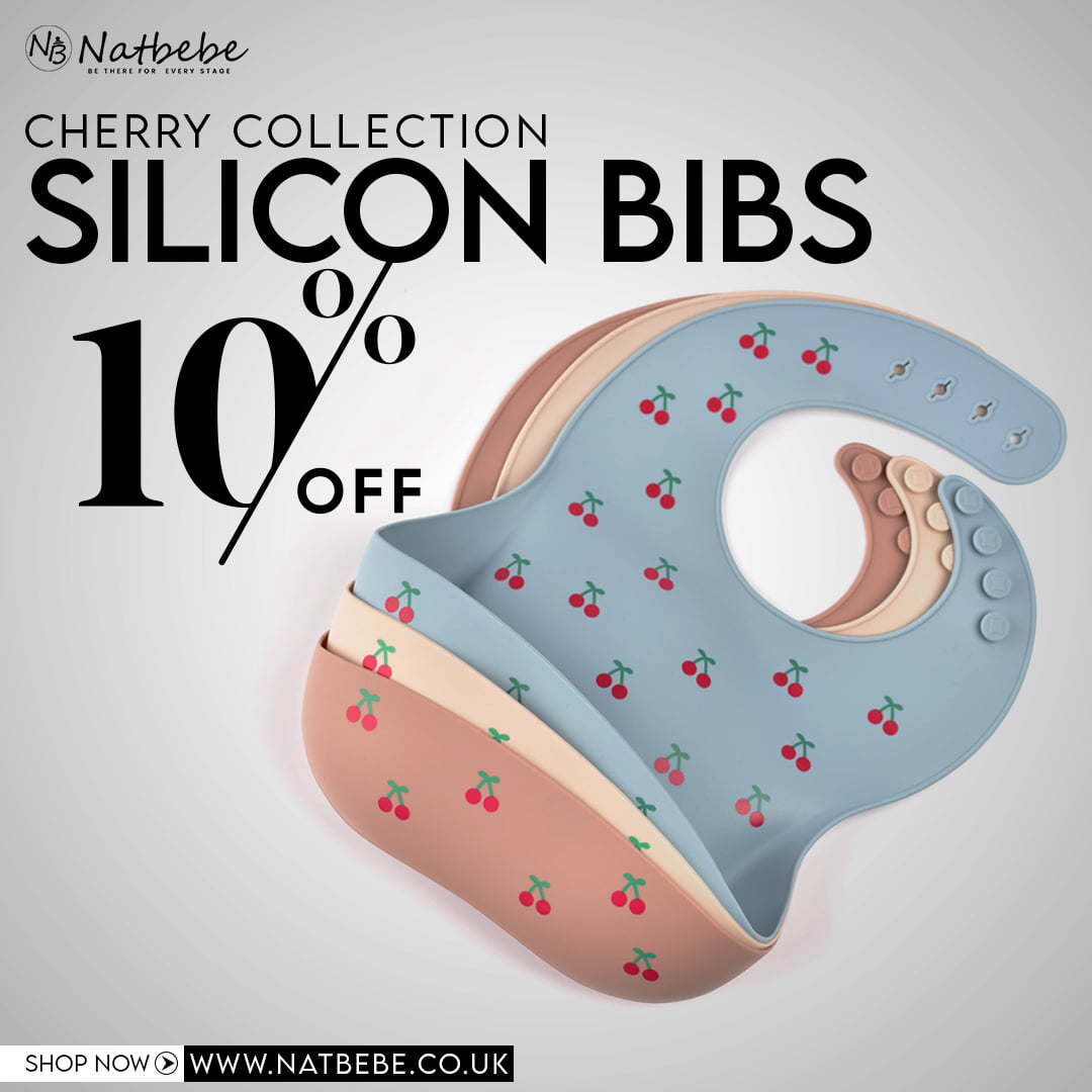 Natbebe — Cherry Collection Silicone Bibs promo post